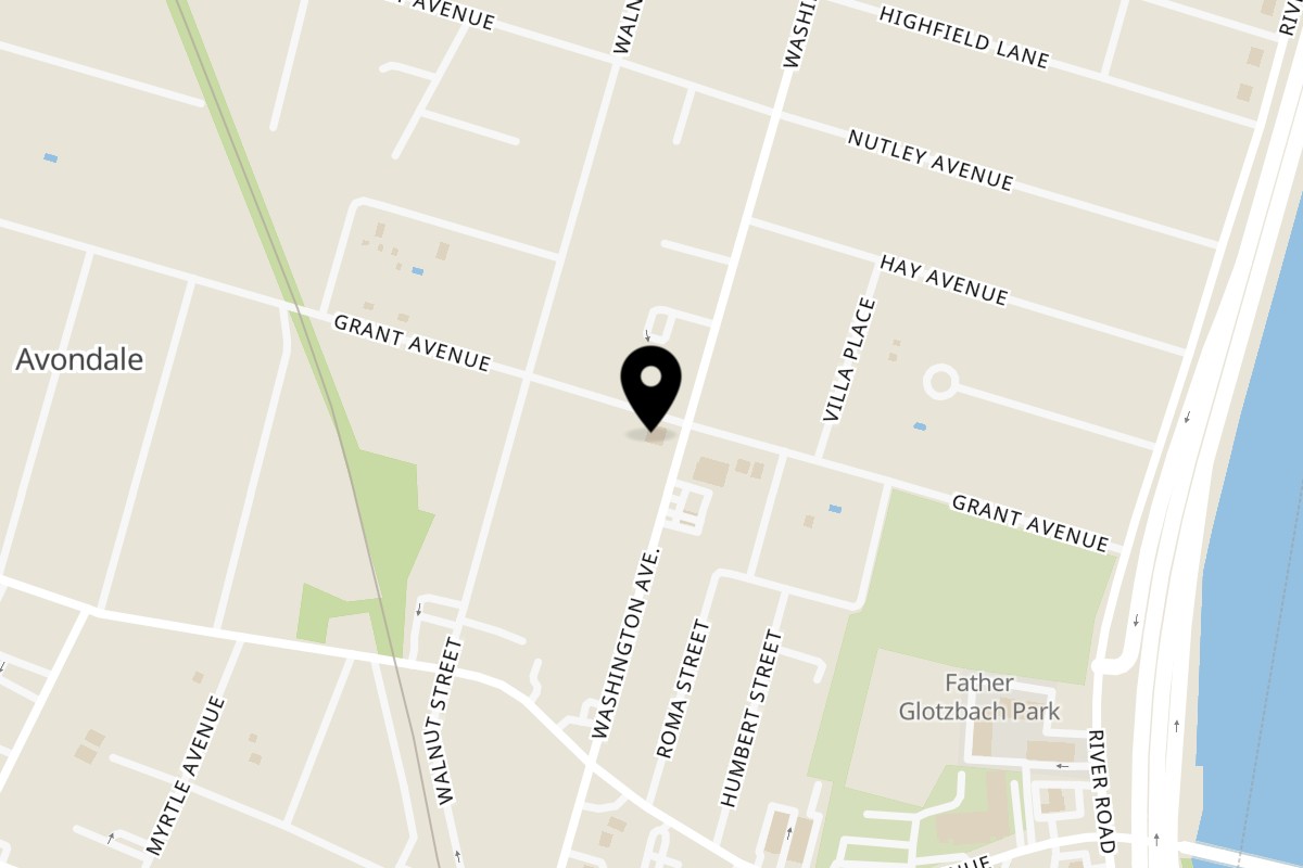 Map showing the location of BGL on 243 Washington Ave in Nutley
